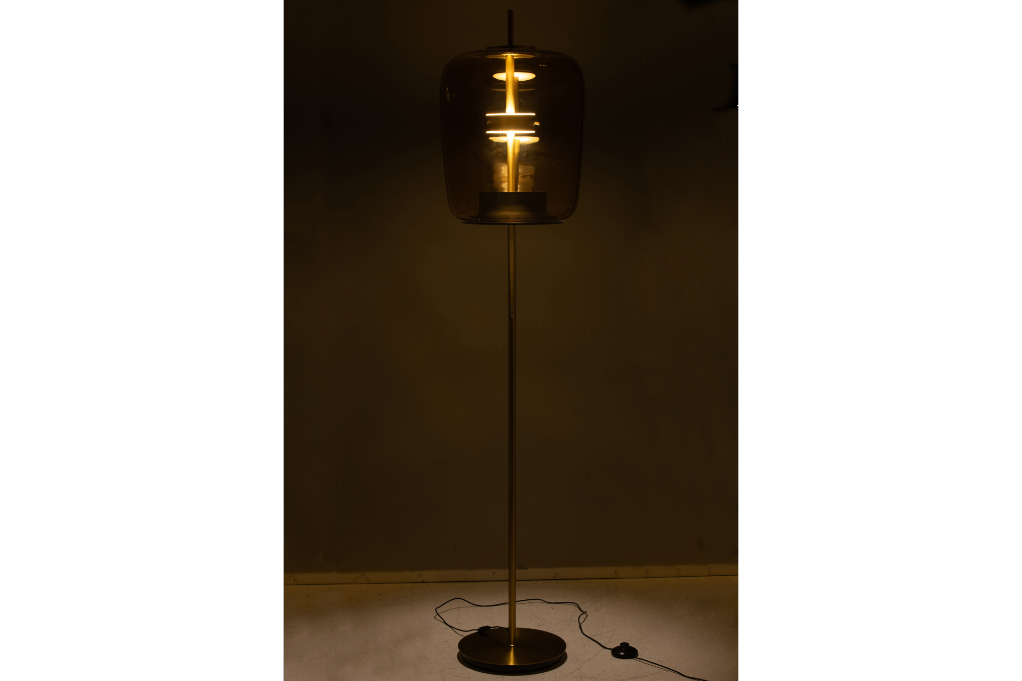 Floor Lamp Fiona Retro 168cm Brown Glass