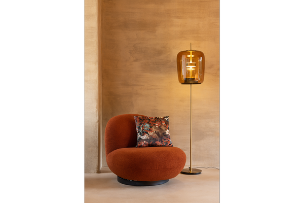 Floor Lamp Fiona Retro 168cm Brown Glass