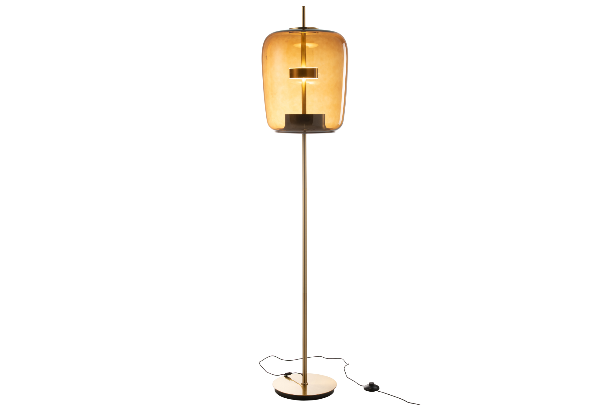 Floor Lamp Fiona Retro 168cm Brown Glass