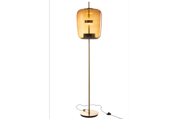 Floor Lamp Fiona Retro 168cm Brown Glass