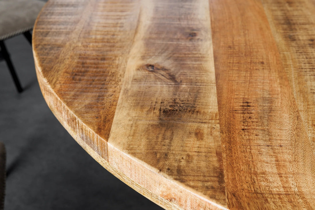 Round Dining Table Blacksmith 145cm Mango Wood Natural
