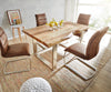 Dining Table Olympus Live Edge Acacia Wood Natural Square Frame Slim Steel 140-300cm