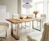 Dining Table Olympus Live Edge Acacia Wood Natural Square Frame Slim Steel 140-300cm