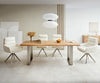 Dining Table Olympus Live Edge 200cm Acacia Wood Natural Square Frame Slim Steel 55mm Top
