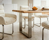 Dining Table Olympus Live Edge 200cm Acacia Wood Natural Square Frame Slim Steel 55mm Top