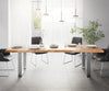 Dining Table Olympus Live Edge 260cm Acacia Wood Natural Square Frame Slim Steel 55mm Top