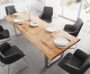Dining Table Olympus Live Edge 260cm Acacia Wood Natural Square Frame Slim Steel 55mm Top