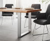 Dining Table Olympus Live Edge 260cm Acacia Wood Natural Square Frame Slim Steel 55mm Top