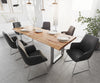 Dining Table Olympus Live Edge 260cm Acacia Wood Natural Square Frame Slim Steel 55mm Top