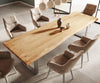 Dining Table Olympus Live Edge 300cm Acacia Wood Natural Square Frame Slim Steel 55mm Top
