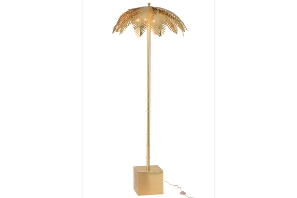 Floor Lamp Coconut Leaves 133cm Steel Gold