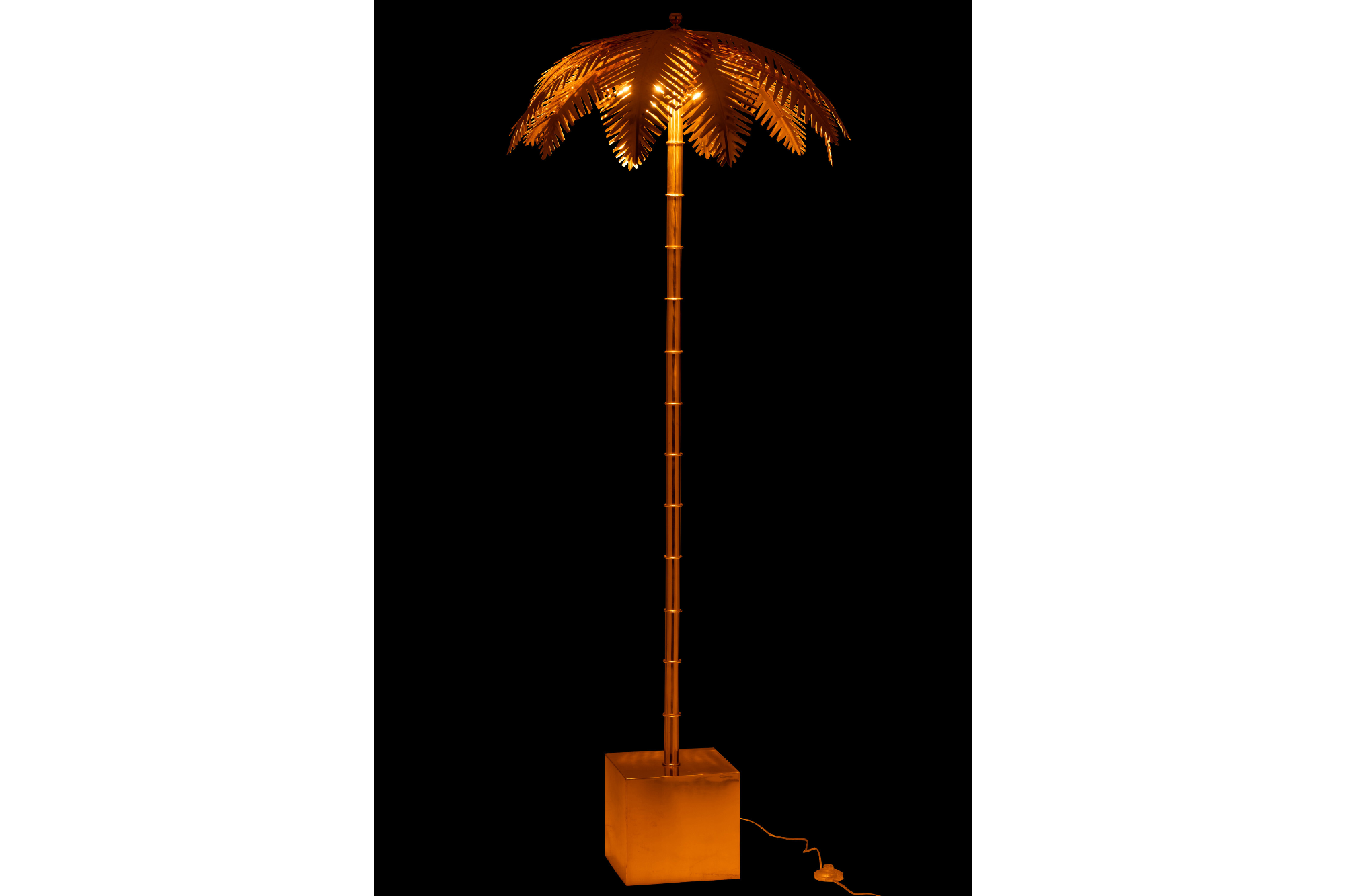 Floor Lamp Coconut Leaves 133cm Steel Gold