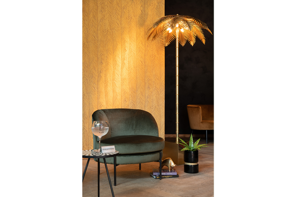 Floor Lamp Coconut Leaves 133cm Steel Gold