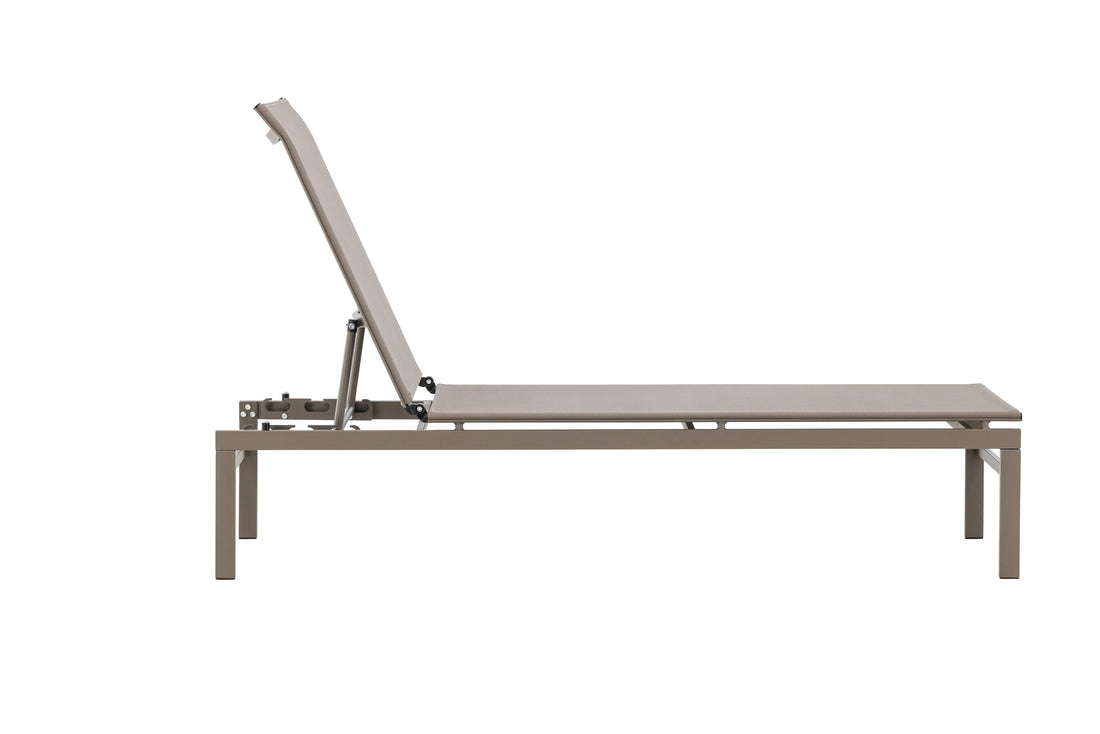 Sun Lounger Massimo 189cm Steel Beige Textilene Beige