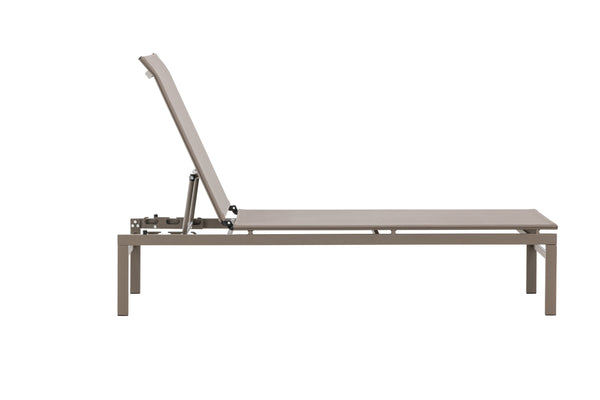 Sun Lounger Massimo 189cm Steel Beige Textilene Beige