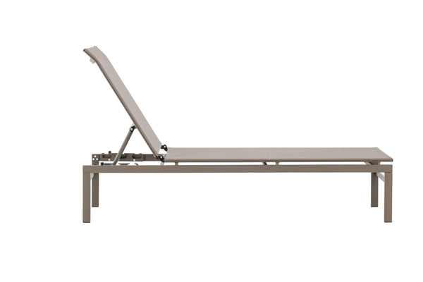 Sun Lounger Massimo 189cm Steel Beige Textilene Beige