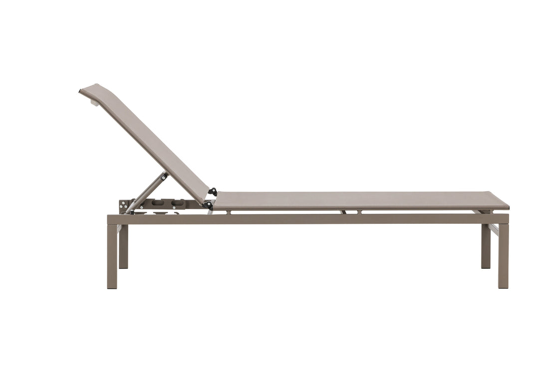 Sun Lounger Massimo 189cm Steel Beige Textilene Beige