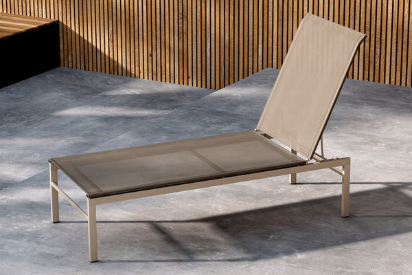 Sun Lounger Massimo 189cm Steel Beige Textilene Beige