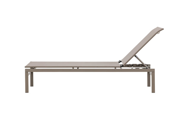 Sun Lounger Massimo 189cm Steel Beige Textilene Beige