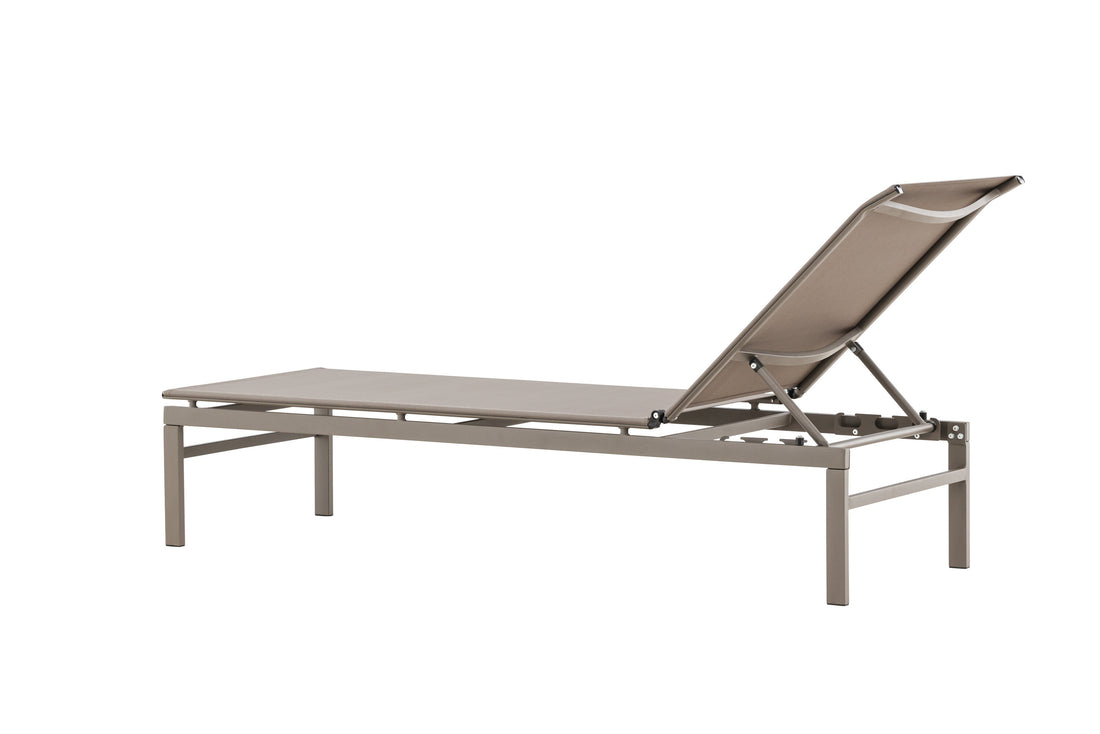 Sun Lounger Massimo 189cm Steel Beige Textilene Beige