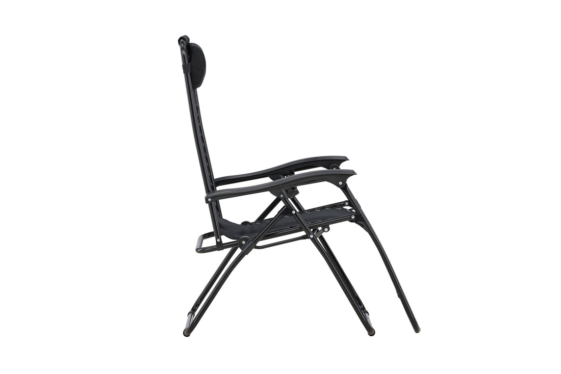 Sun Lounger Vulcano 163cm Steel Black Oxford Fabric Black