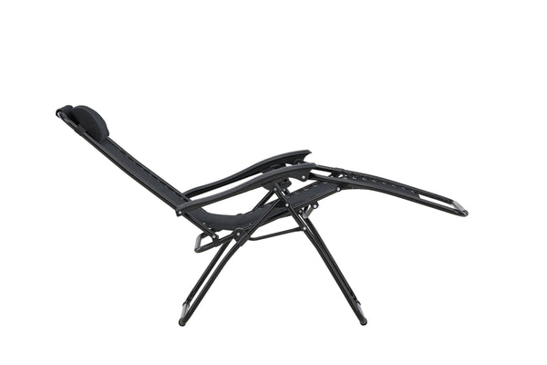 Sun Lounger Vulcano 163cm Steel Black Oxford Fabric Black