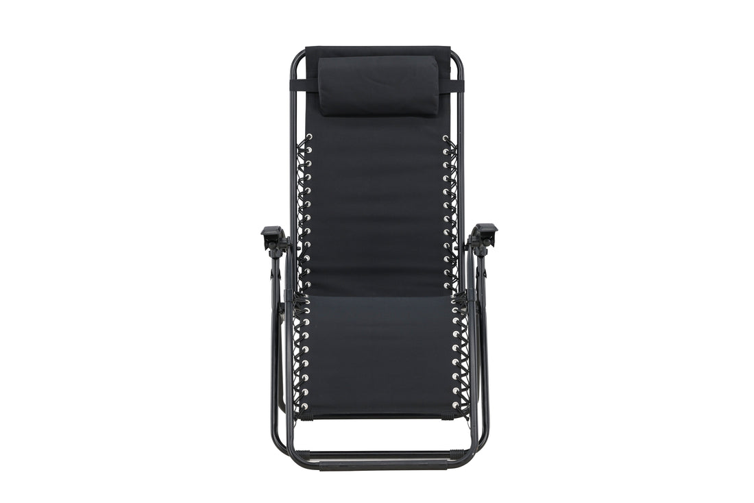 Sun Lounger Vulcano 163cm Steel Black Oxford Fabric Black