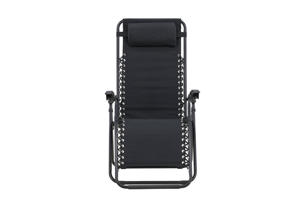 Sun Lounger Vulcano 163cm Steel Black Oxford Fabric Black