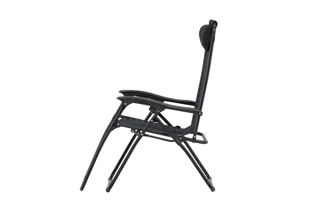 Sun Lounger Vulcano 163cm Steel Black Oxford Fabric Black