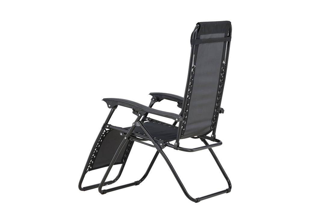 Sun Lounger Vulcano 163cm Steel Black Oxford Fabric Black