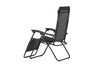 Sun Lounger Vulcano 163cm Steel Black Oxford Fabric Black