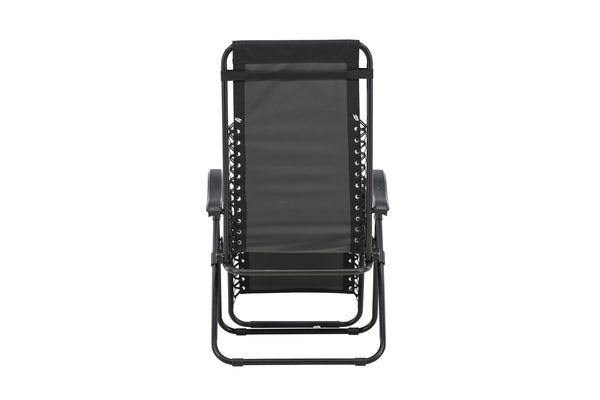 Sun Lounger Vulcano 163cm Steel Black Oxford Fabric Black