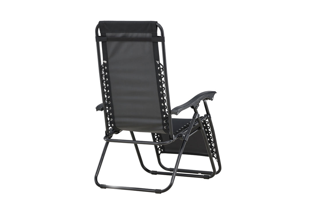 Sun Lounger Vulcano 163cm Steel Black Oxford Fabric Black