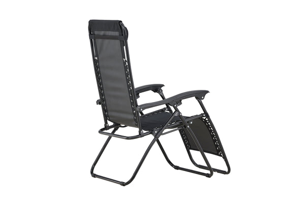 Sun Lounger Vulcano 163cm Steel Black Oxford Fabric Black