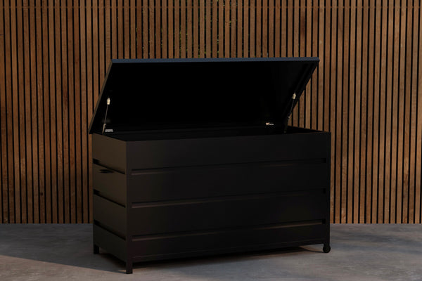 Outdoor Storage Box Nisis 130x60cm Aluminum Black