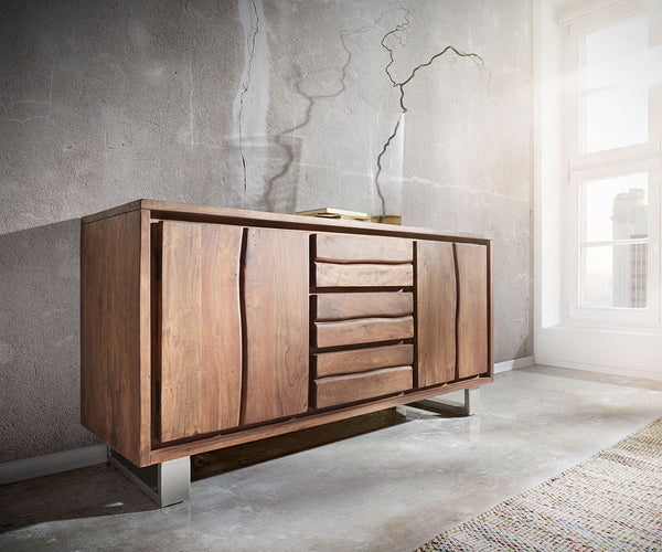 Sideboard Olympus Live-Edge 147-172 cm Acacia Wood Brown