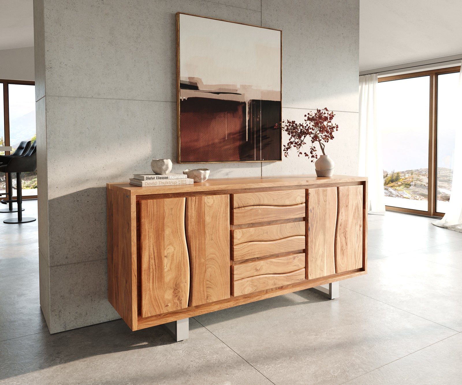 Sideboard Olympus Live-Edge 170cm Acacia Wood Natural