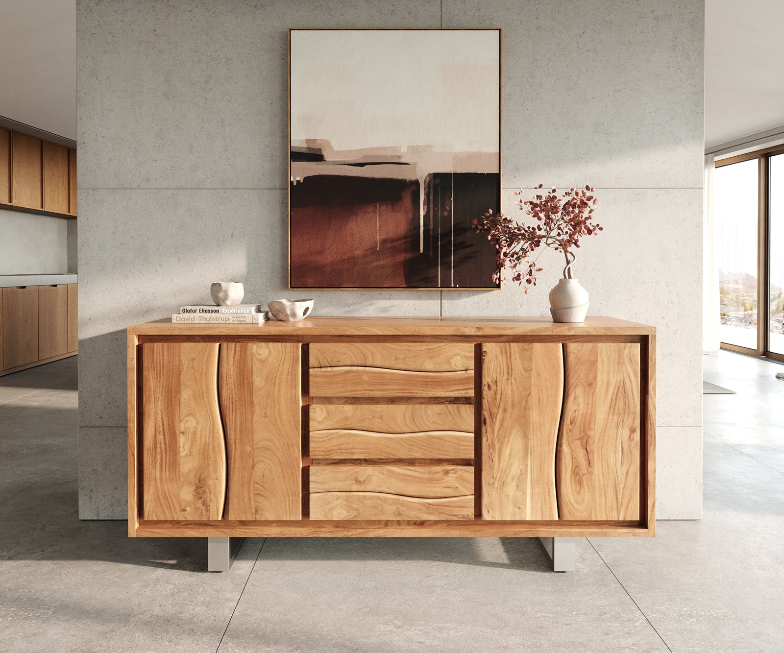 Sideboard Olympus Live-Edge 170cm Acacia Wood Natural