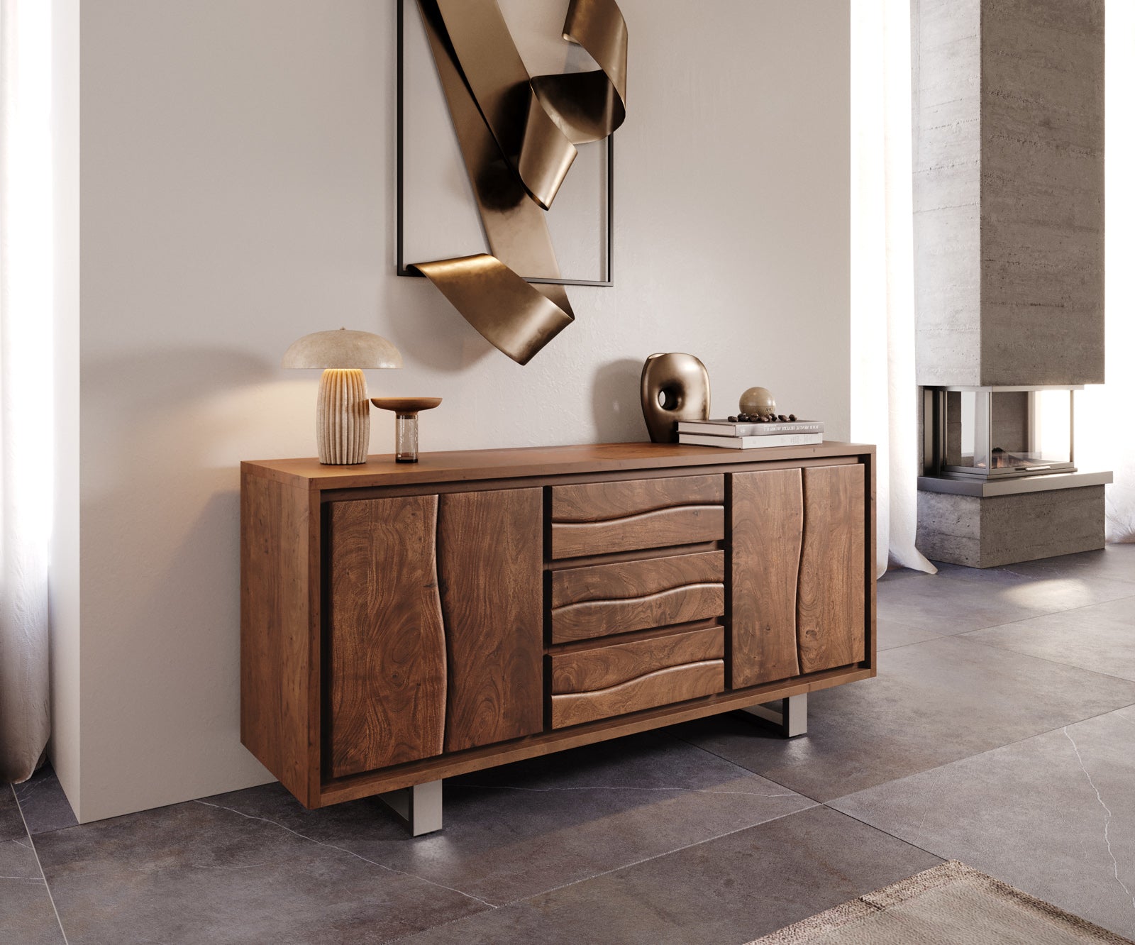 Sideboard Olympus Live-Edge 172cm Acacia Wood Brown