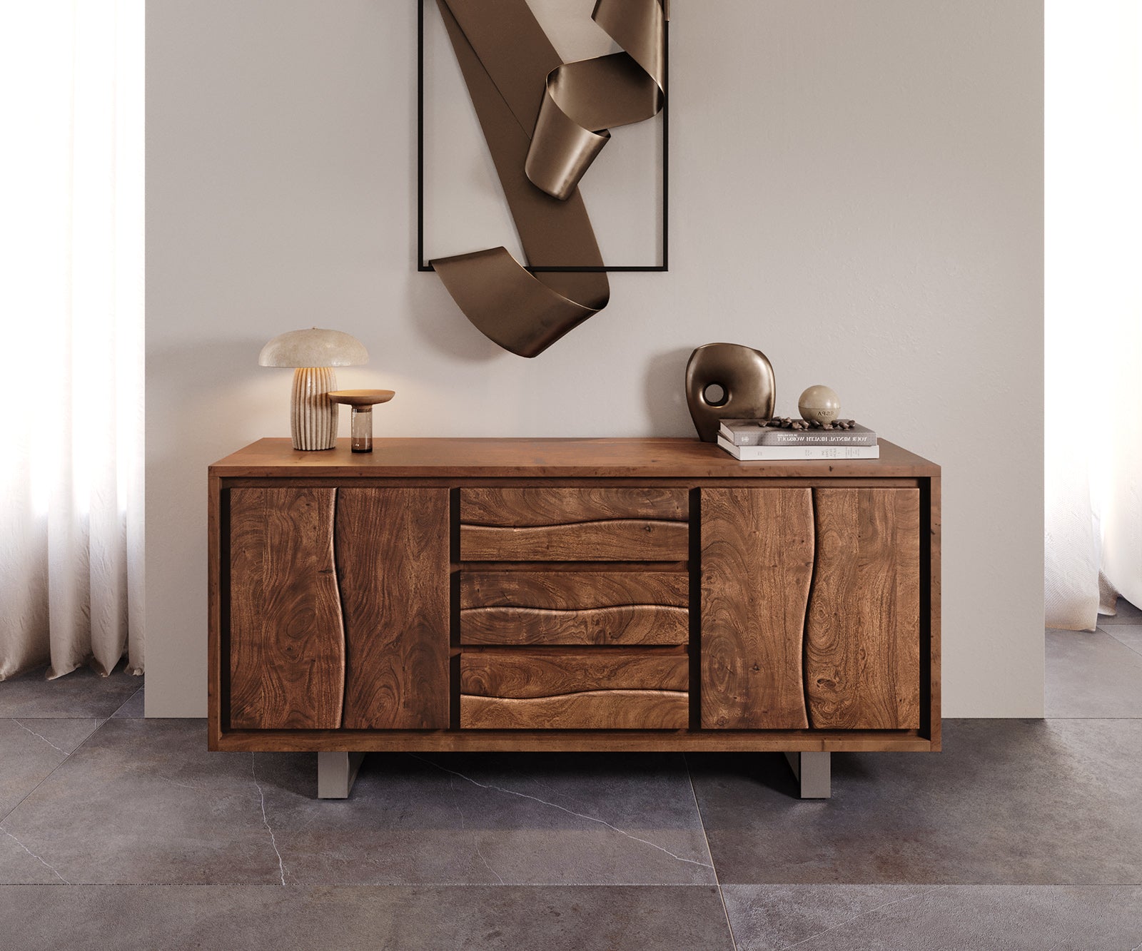 Sideboard Olympus Live-Edge 172cm Acacia Wood Brown