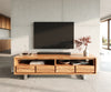 TV Stand Olympus Live-Edge 190cm Acacia Wood Natural Metal Feet