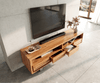 TV Stand Olympus Live-Edge 190cm Acacia Wood Natural Metal Feet