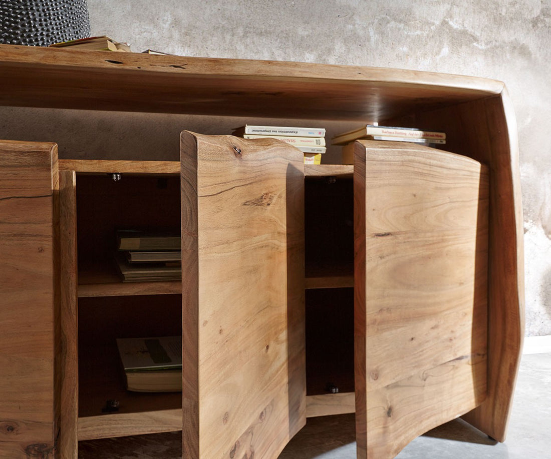 Sideboard Highland 147cm Acacia Wood Natural 3 Doors 1 Compartment