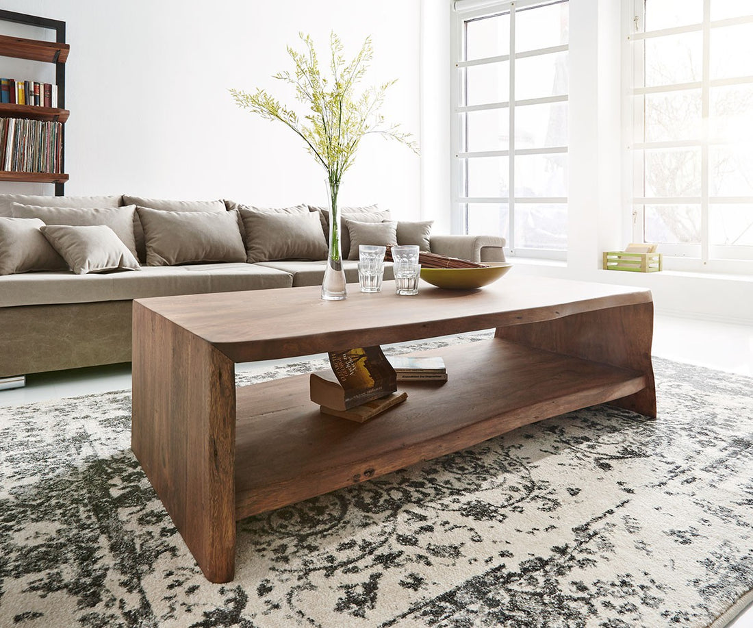 Coffee Table Olympus Live-Edge 130X60 cm Acacia Wood Brown