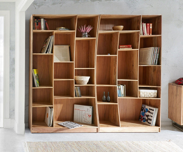 Freestanding Shelf Olympus Live-Edge 120 cm Left Acacia Wood Natural