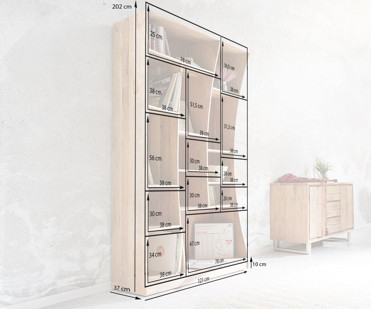 Freestanding Shelf Olympus Live-Edge 120 cm Left Acacia Wood Natural