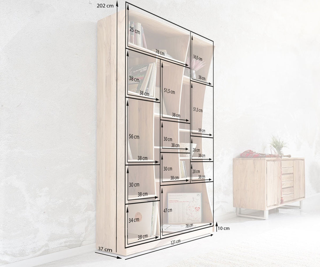 Freestanding Shelf Olympus Live-Edge 120cm Acacia Wood Natural Left