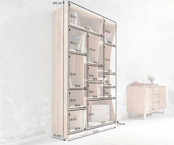 Freestanding Shelf Olympus Live-Edge 120 cm Left Acacia Wood Natural