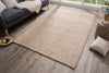 Hand-woven Rug Loop 240x160cm Wool Beige