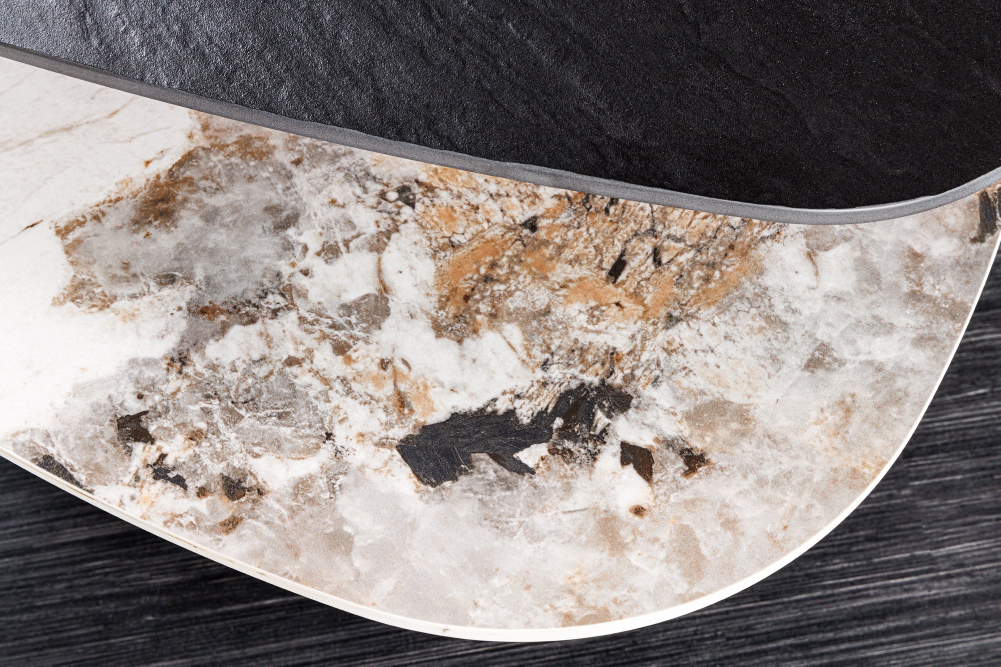 Rotating Coffee Table Axis 95-160cm Ceramic Natural Stone Look